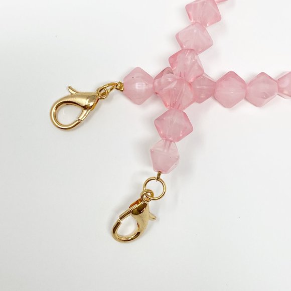 Geometric Short Acrylic Purse Strap in Pink - Picture 2 of 6